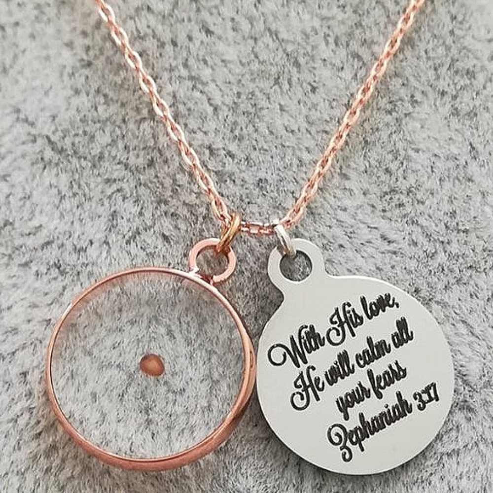 Rose Gold Christian Mustard Seed Necklace
